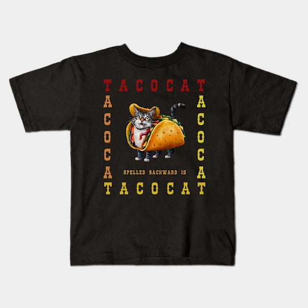 Tacocat Spelled Backward is Tacocat Kids T-Shirt by Alchemist Printopia